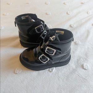 Patent leather boots